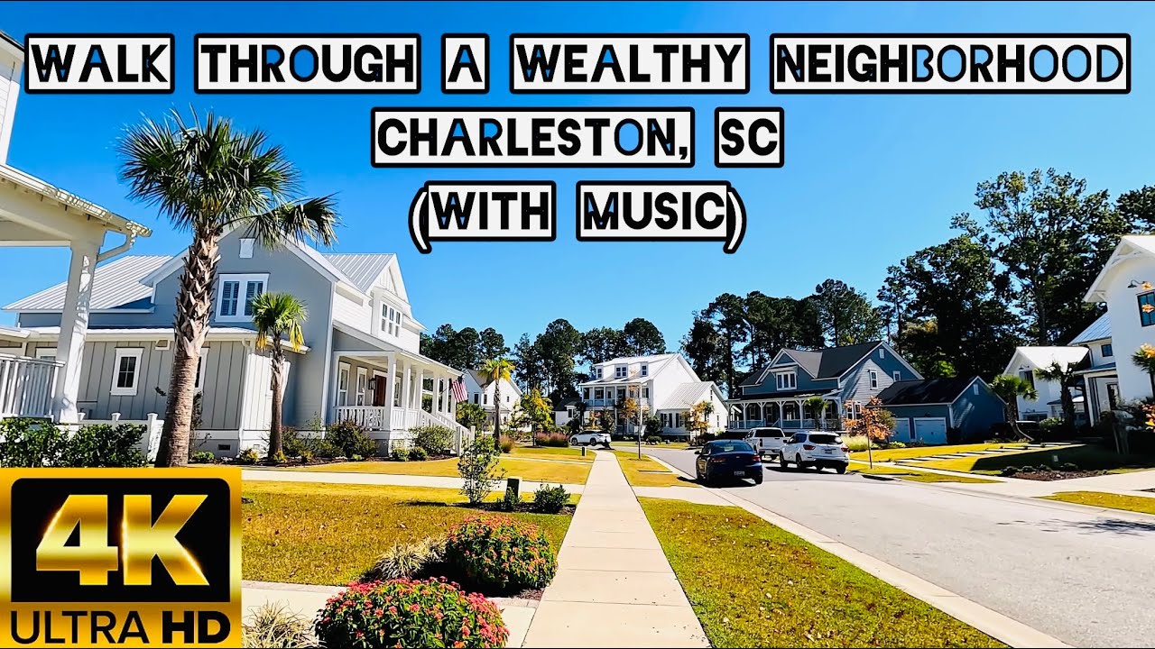 🔴Walk Around a Wealthy Neighborhood (With Music) | Charleston, SC | 4K60FPS