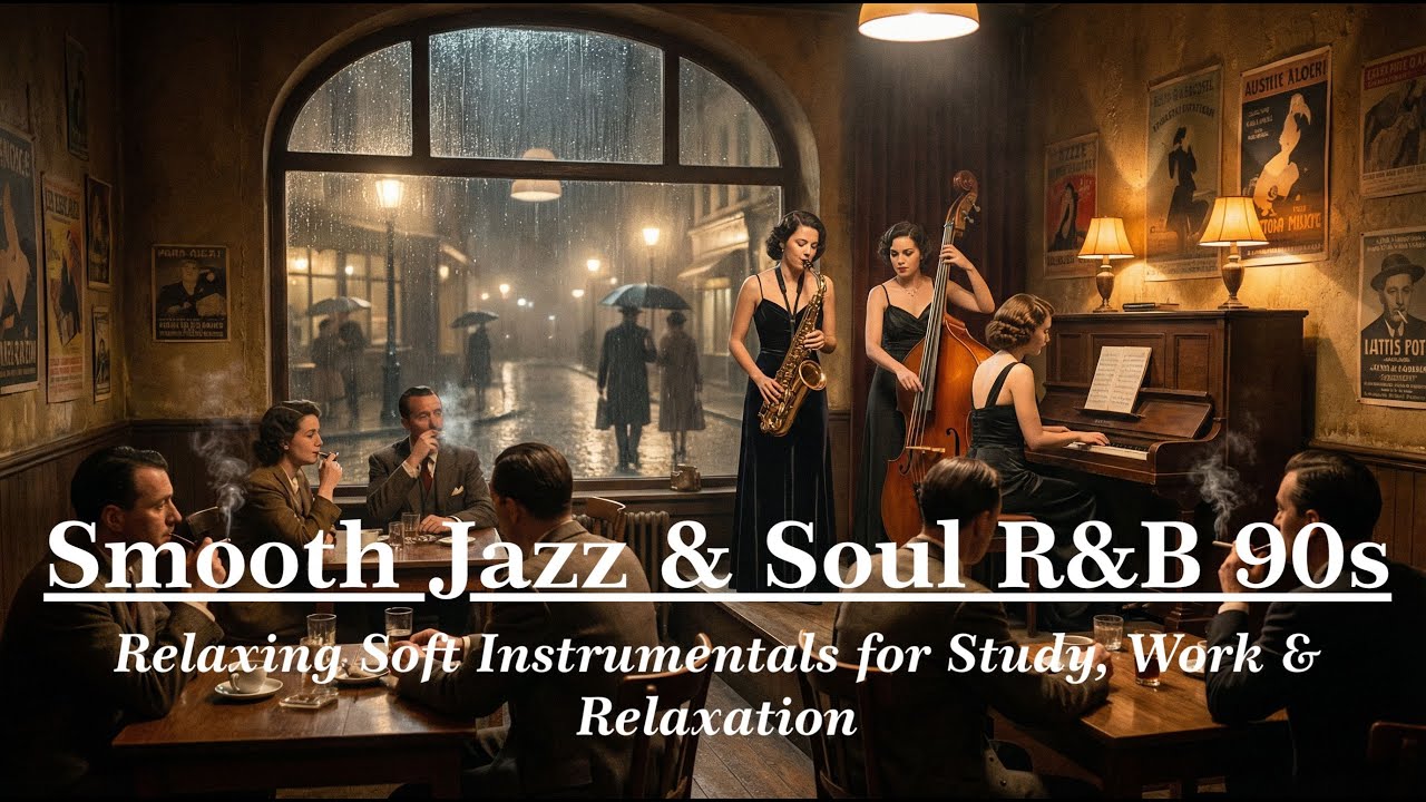 Smooth Jazz & Soul R&B 90s |  Relaxing Soft Instrumentals for Study, Work & Relaxation