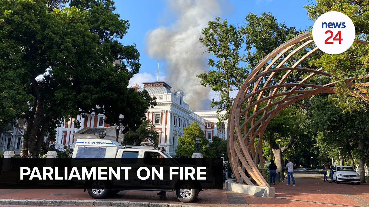WATCH | Emergency services battling to contain fire that broke out at Parliament