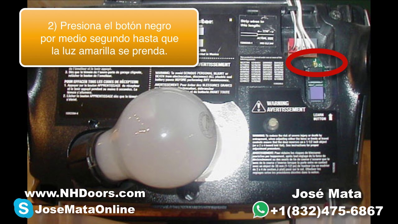 Cómo programar los limites de cerrar y abrir una puerta de Garage - Chamberlain Whisper Drive