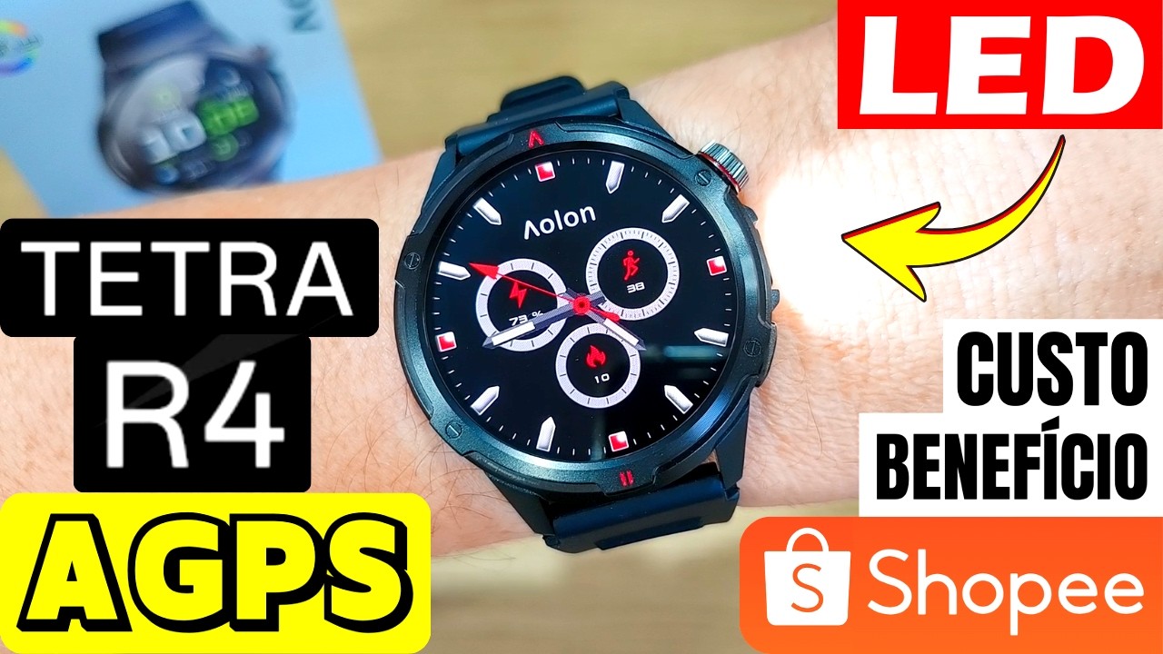 AOLON TETRA R4 AGPS | SMARTWATCH BARATO DA SHOPEE! MAS SERÁ QUE VALE A PENA? UNBOXING E REVIEW