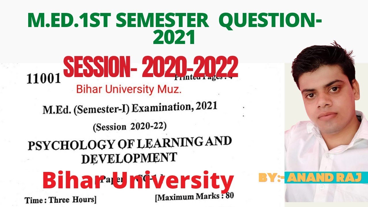 M.Ed.1st Semester Question 2021।। Bihar University M.Ed.1st semester Question 2020-2022।। Brabu