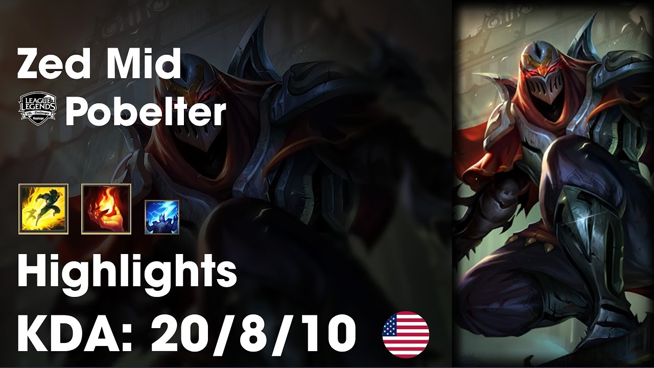 Zed Mid Highlights - Pobelter - NA Challenger Patch 7.9