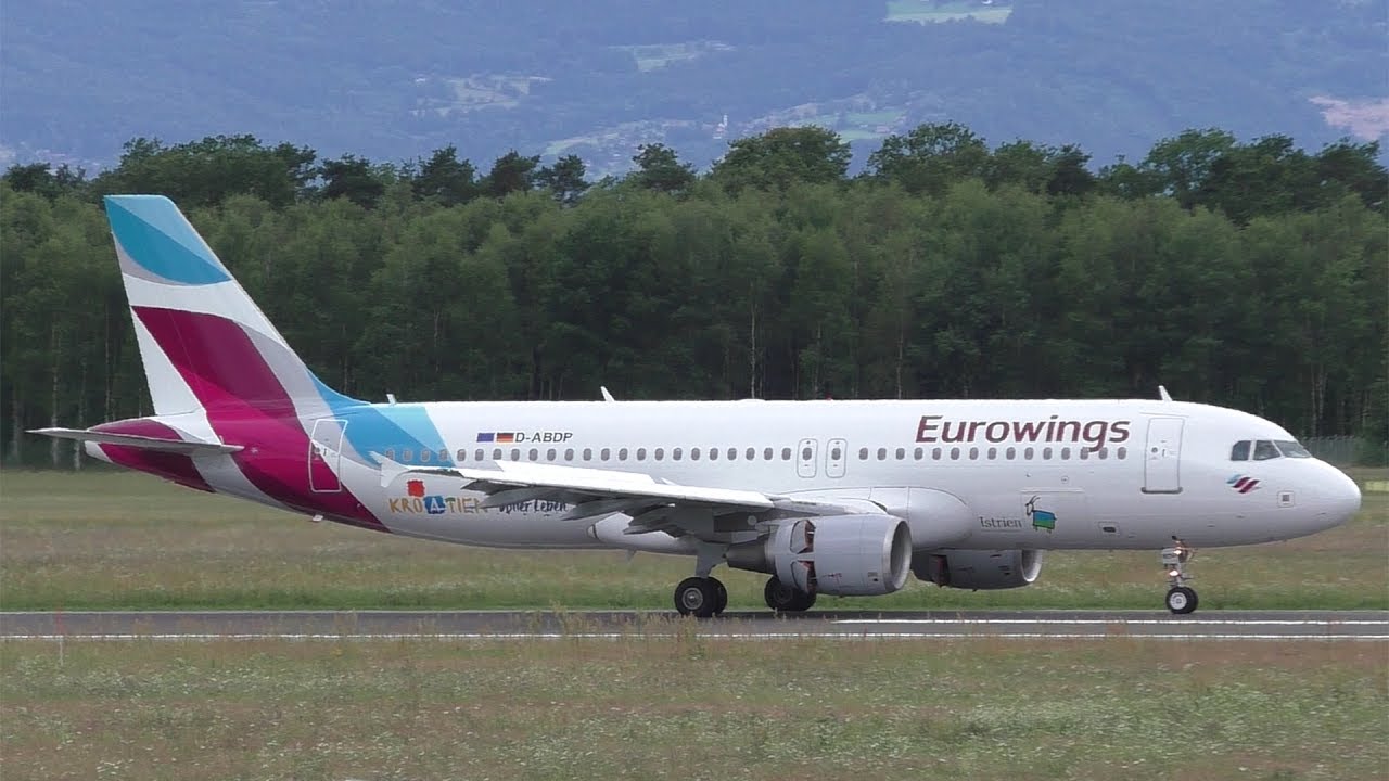 INAUGURAL FLIGHT Eurowings Airbus 320 *Croatia sticker* landing and takeoff at Graz Airport