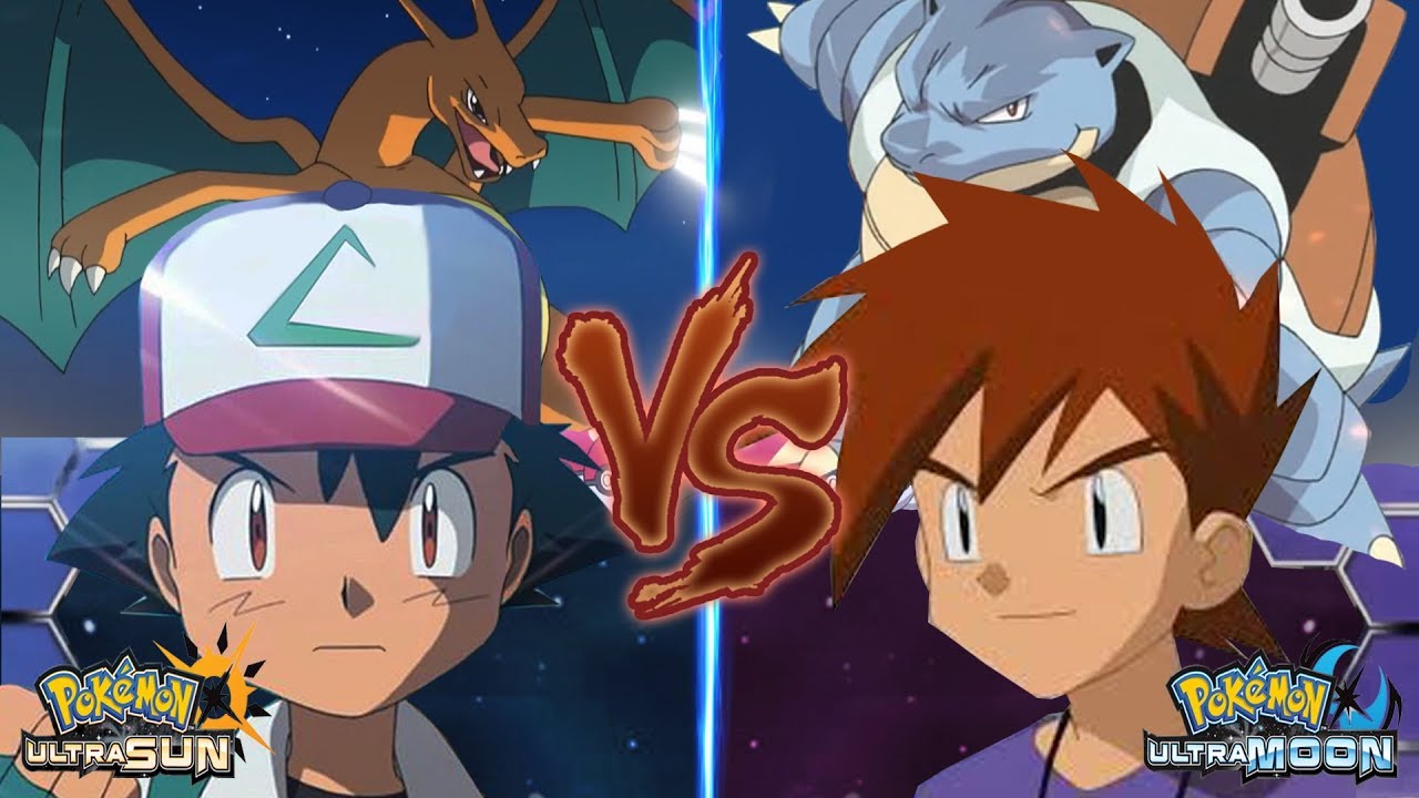Pokemon Battle USUM: Ash Vs Gary (Pokémon League Gary Vs Ash Kanto)