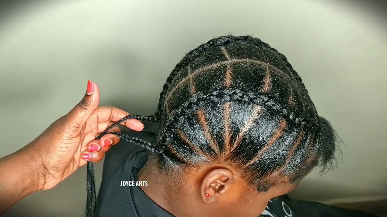 Simple method || RUBBER BANDS cornrows || 2 Strands Braid