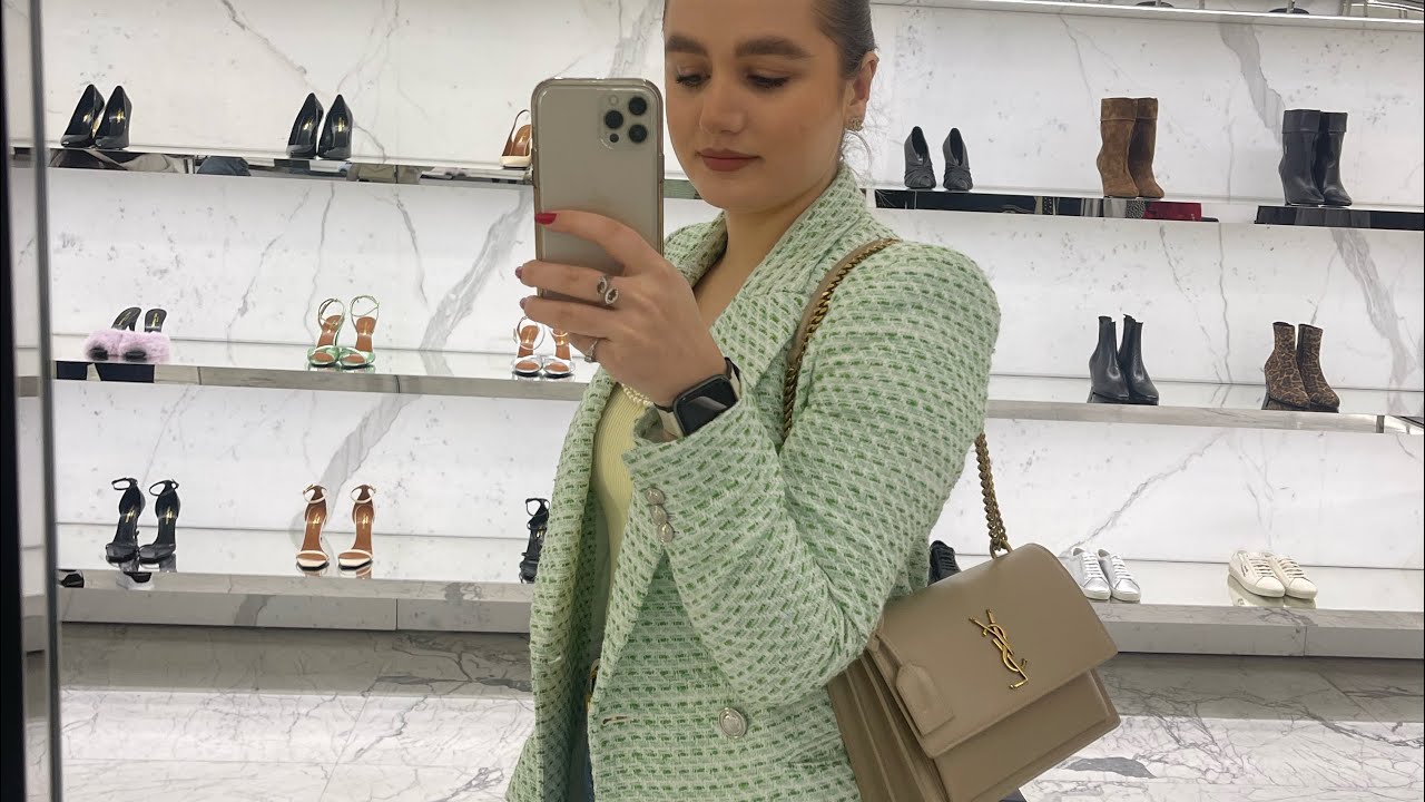 YSL SUNSET MEDIUM BAG UNBOXING AND REVIEW | What fits inside the YSL sunset bag?