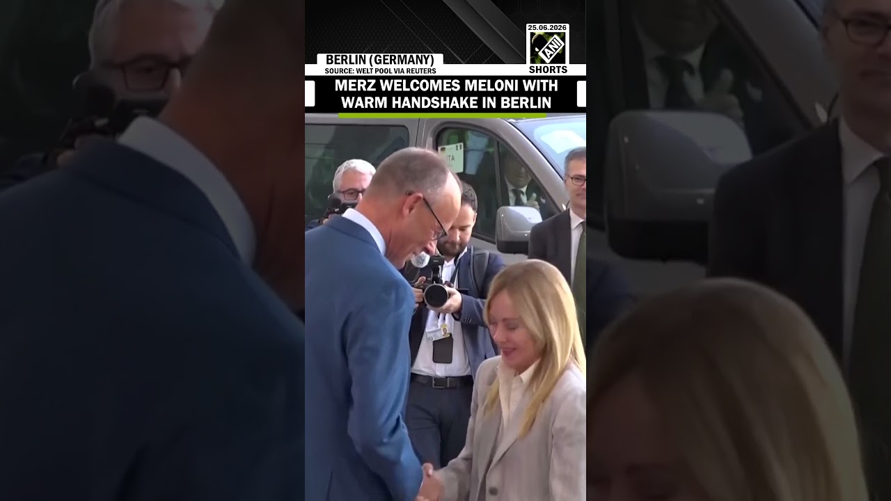 German Chancellor Merz welcomes Italian PM Meloni WITH warm handshake in Berlin