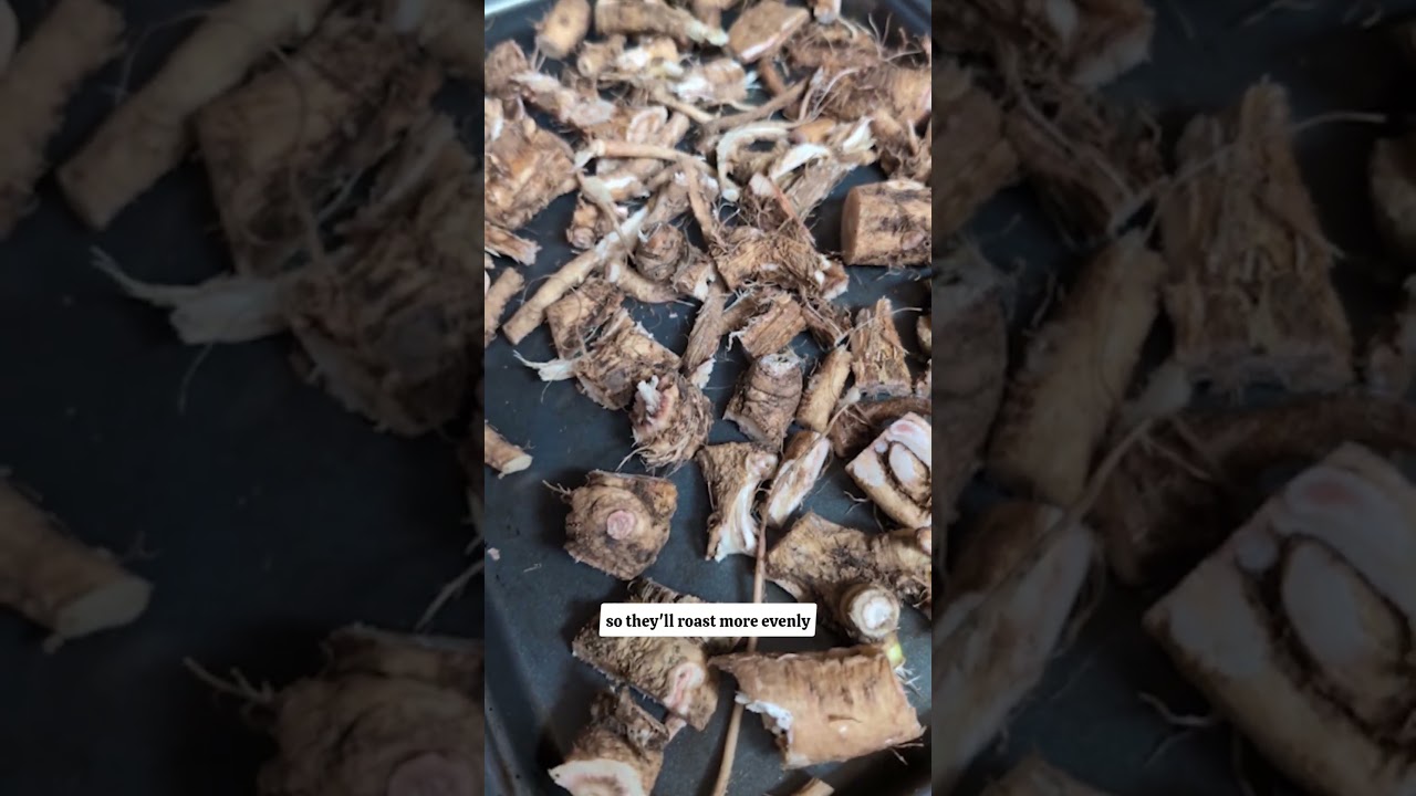 Roast & grind whole chicory into a rich, caffeine-free coffee alternative #chicory #diy #coffee