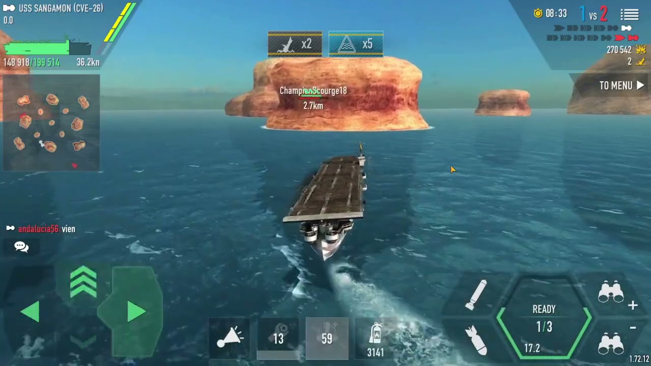 [Battle of warships] Uss SANGAMON , light -slow- but ....