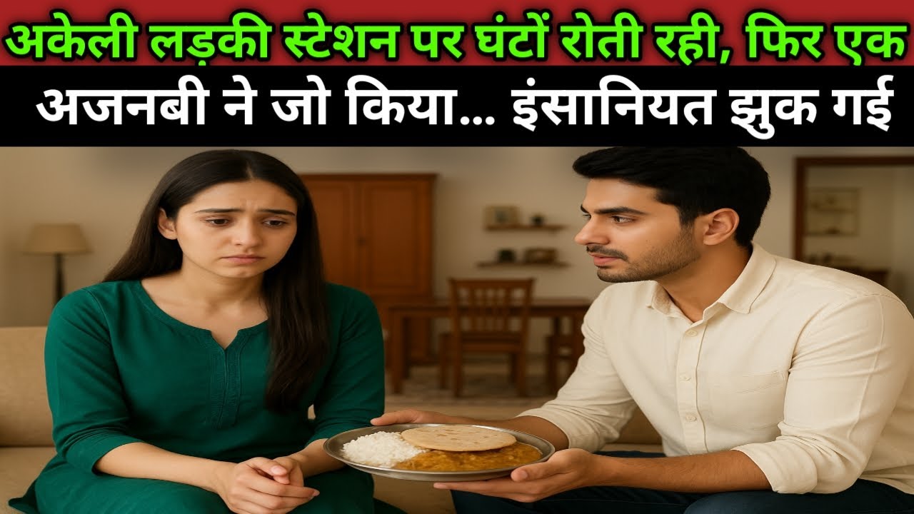 अकेली लड़की स्टेशन पर घंटों रोती रही, फिर एक अजनबी ने जो किया…इंसानियत झुक गई फिर जो हुआ।🤔Sad story
