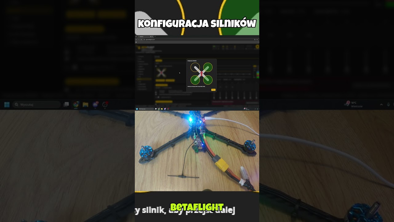 Piewsza konfiguracja silników w dronie fpv