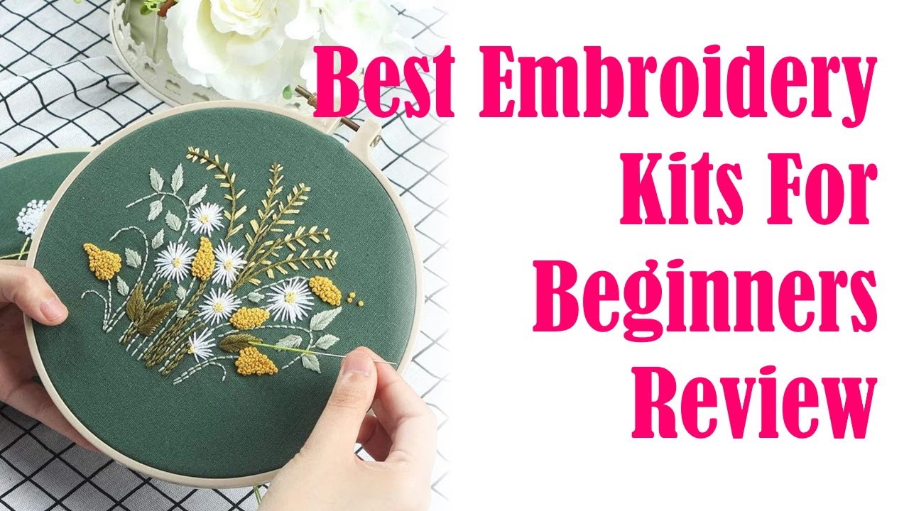 Best Embroidery Kits For Beginners Review - Punch Needle Sizer Scissors Hoop Tools