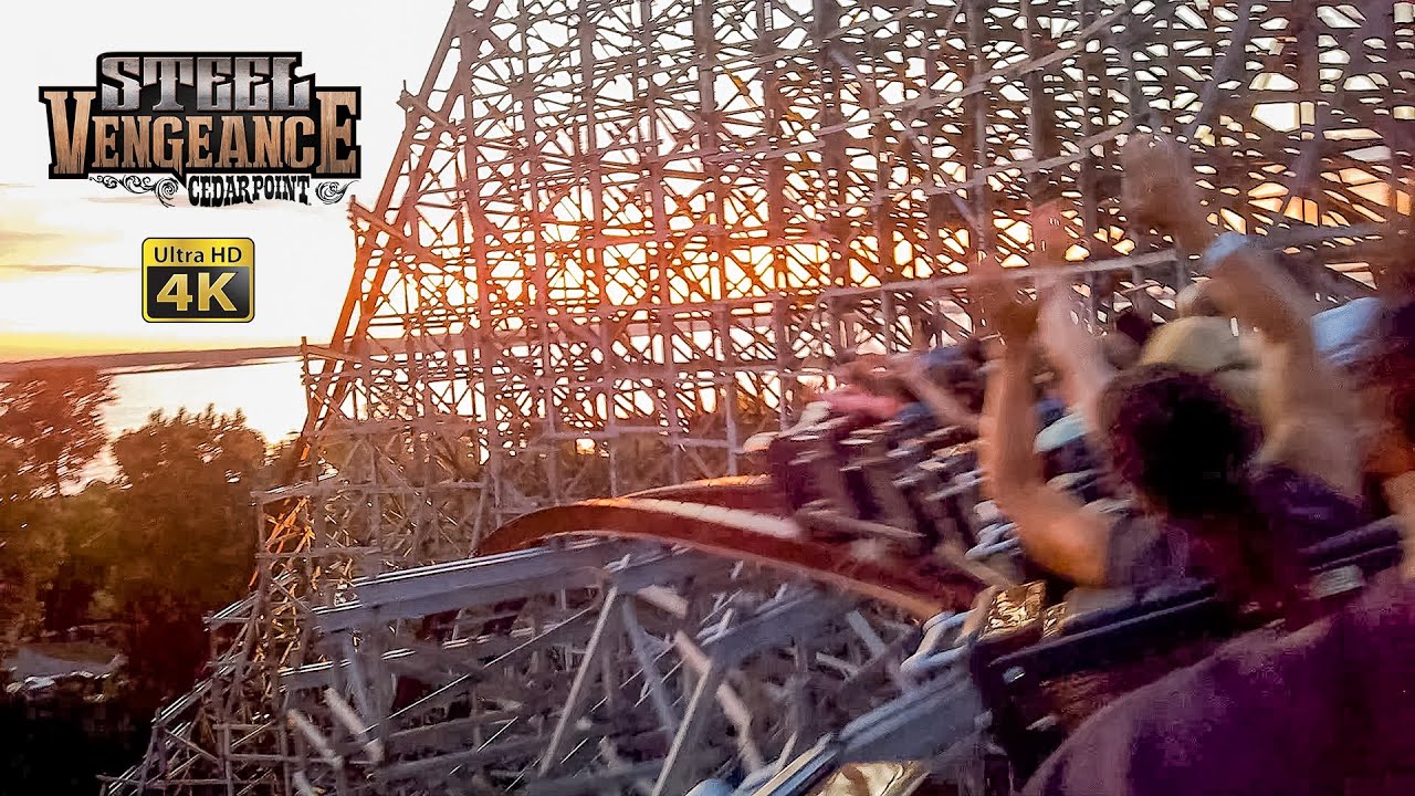 2022 Steel Vengeance Roller Coaster at Sunset On Ride 4K POV Cedar Point