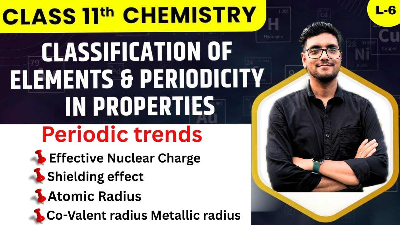 Class 11 Chemistry | Periodic trends Effective nuclear charge ,Shielding effect, Atomic radius  L-6