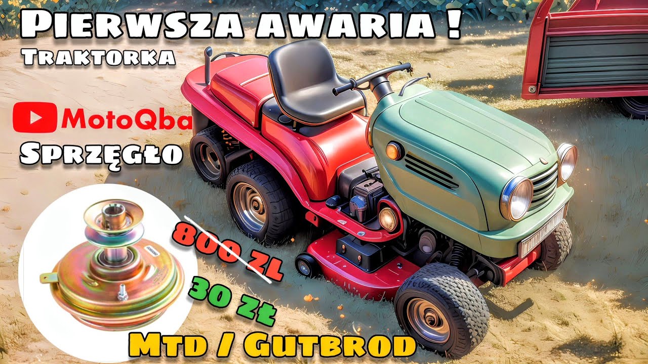 PIERWSZA AWARIA traktorek MTD Gutbrod B&S 17,5HP #MotoQba #mtd #briggsandstratton #kosiarka #b&s