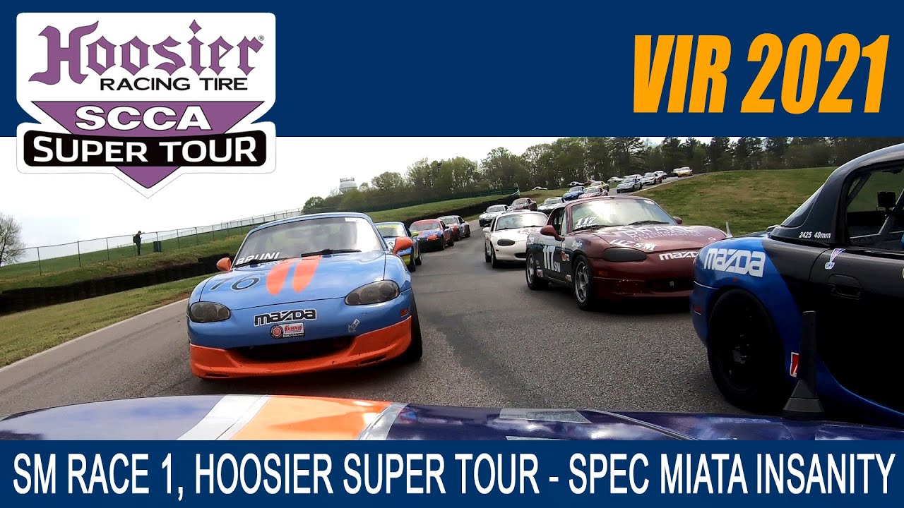 INSANE WARFARE!!!! 2021 VIR Hoosier Super Tour Spec Miata Race 1!!!