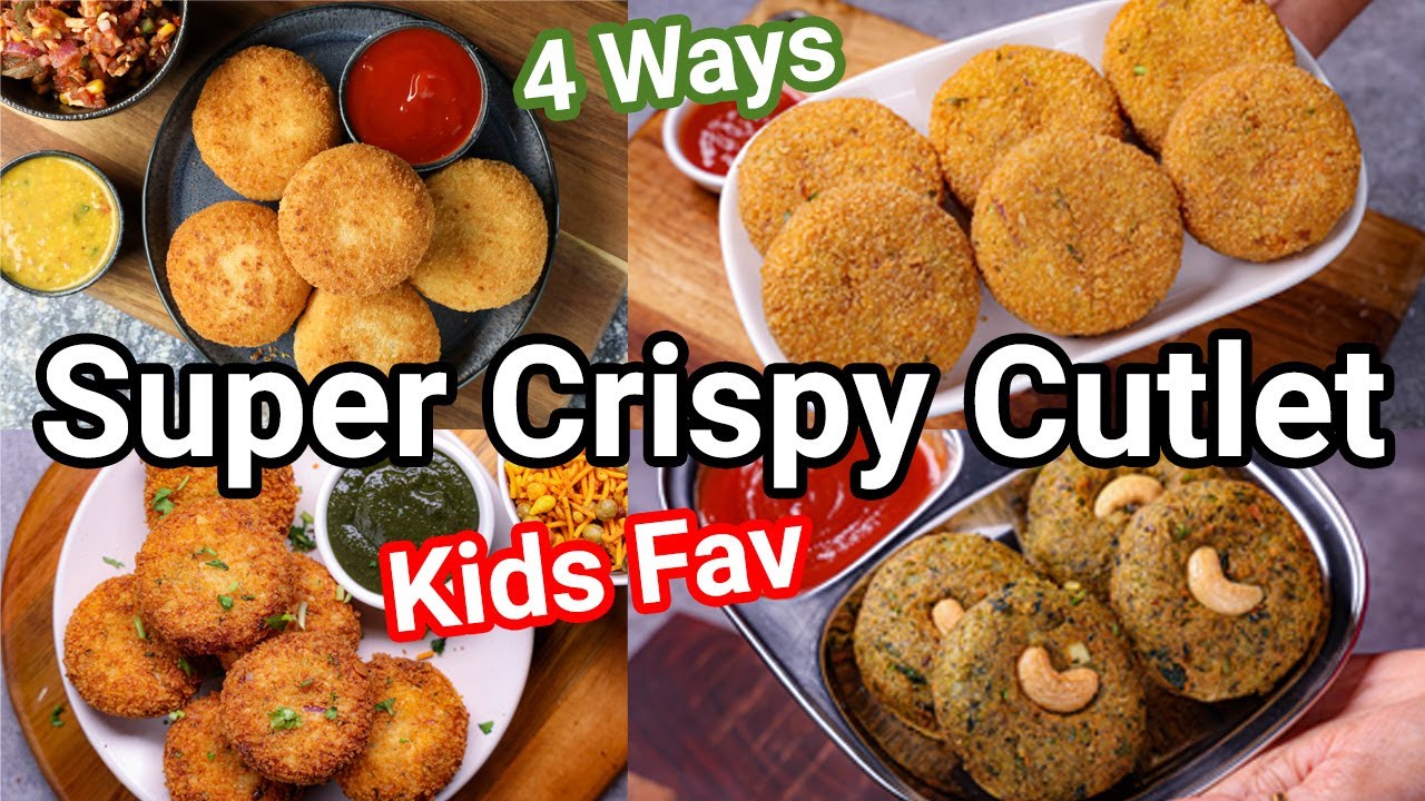 Kids Favorites Super Crispy Vegetable Cutlet Recipe 4 Ways | Veggie Patties Kabab 4 New Ways