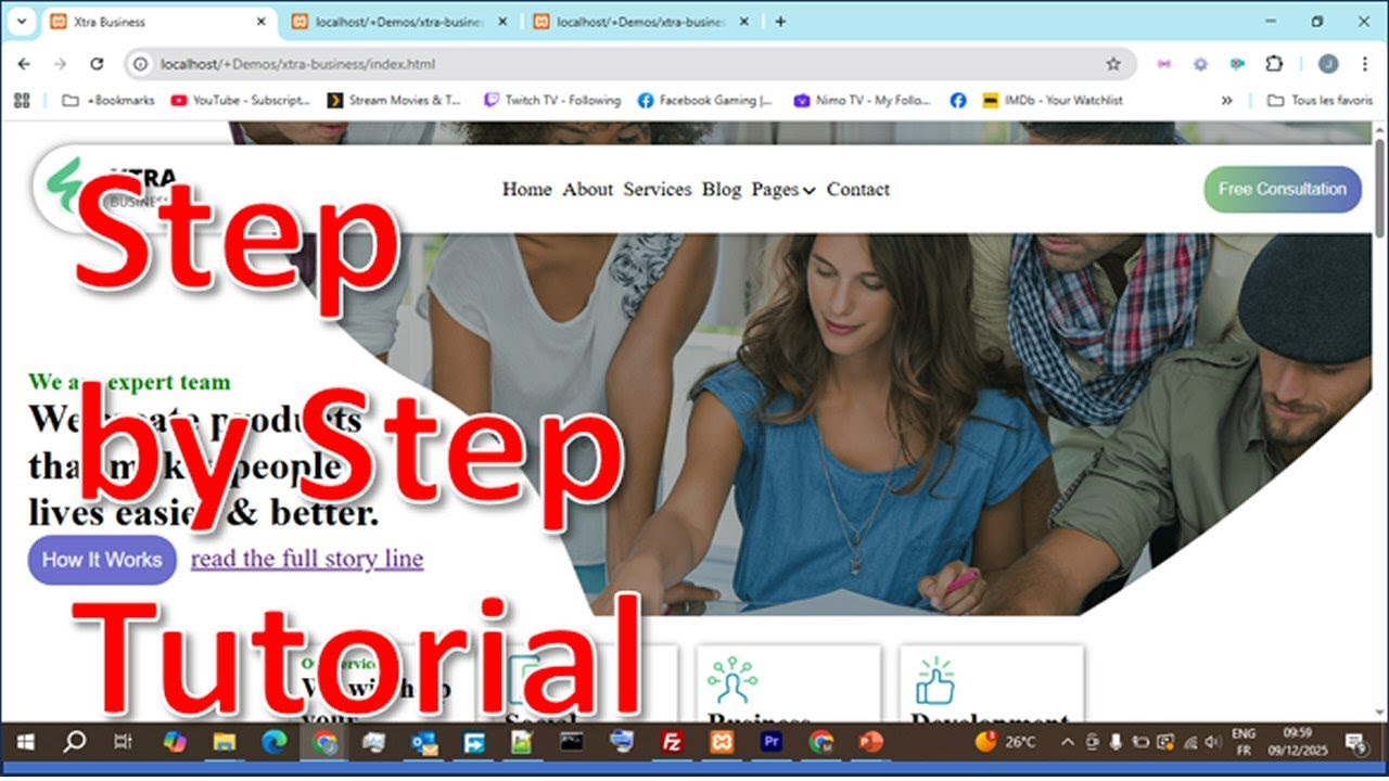 Develop a website project using HTML, CSS and Javascript Step by Step