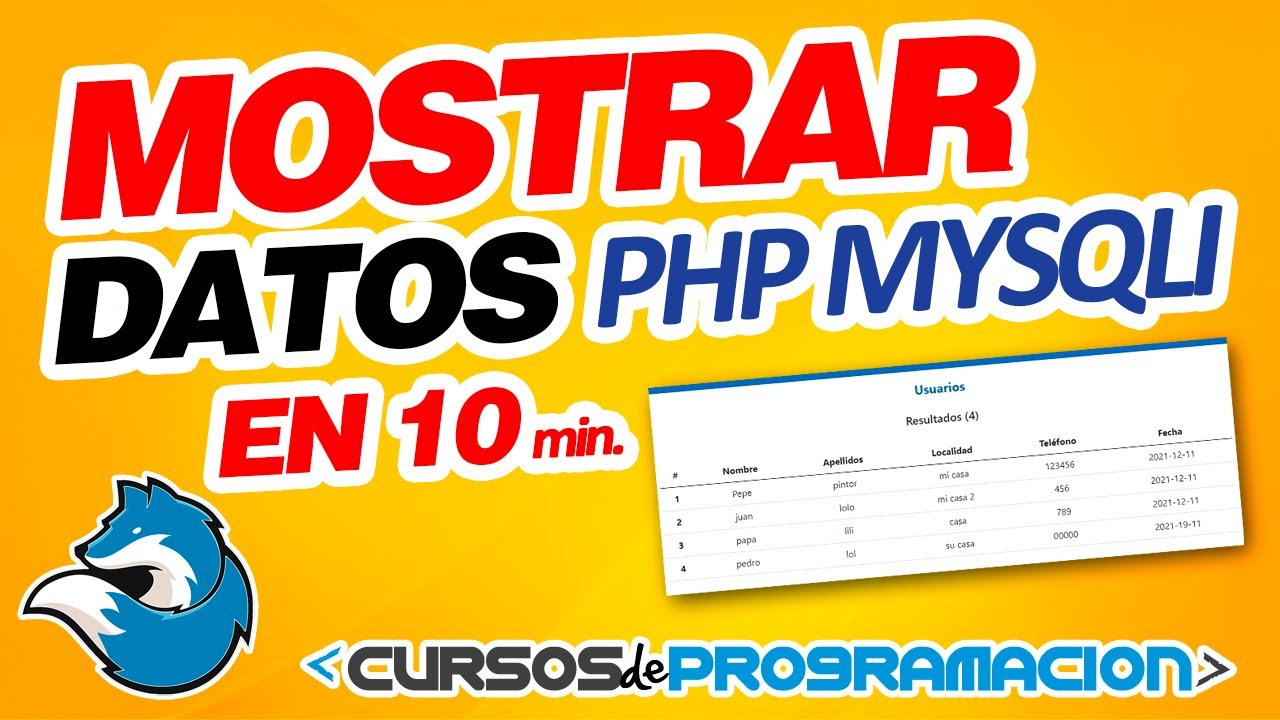 Mostrar datos Php mysql 🔴