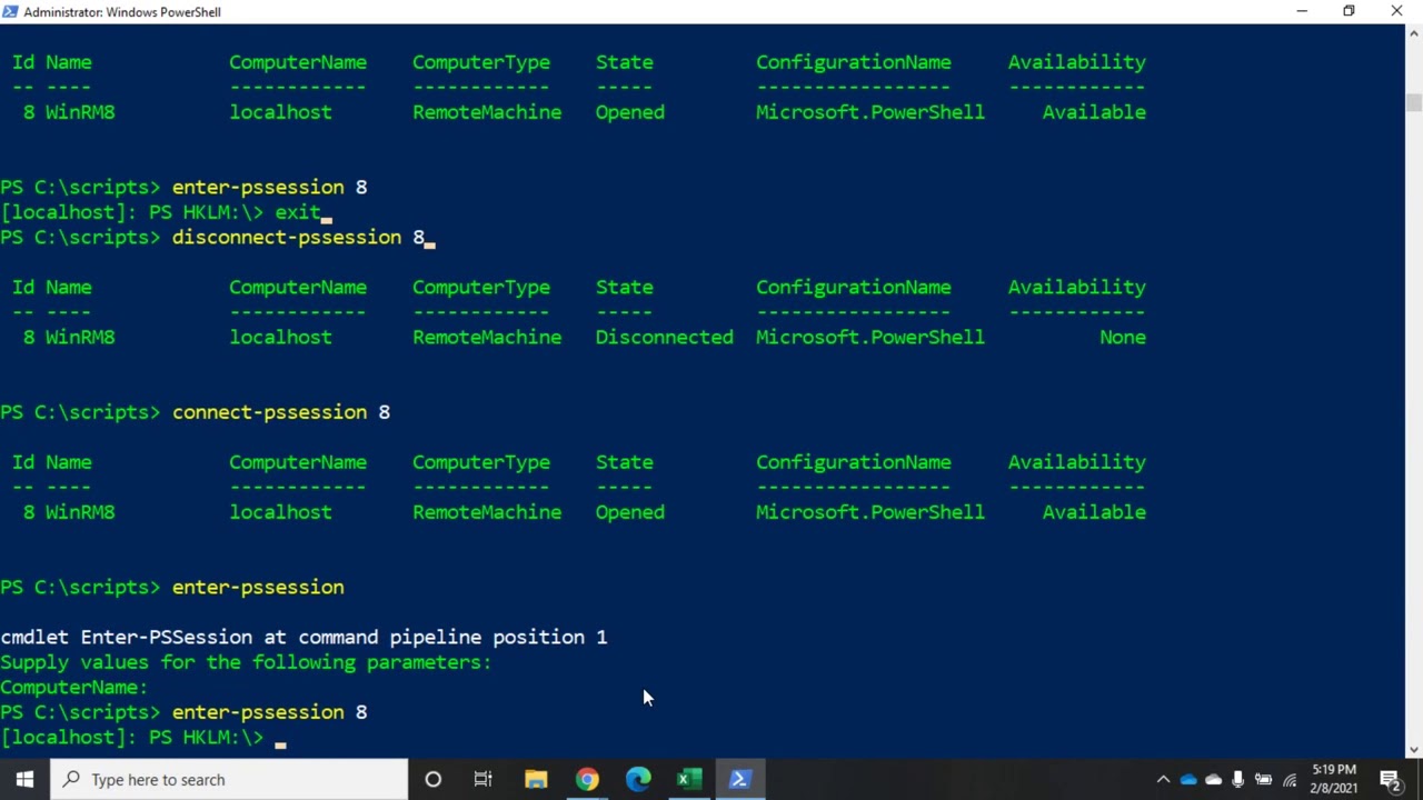 One-to-one PowerShell Remoting with PS sessions