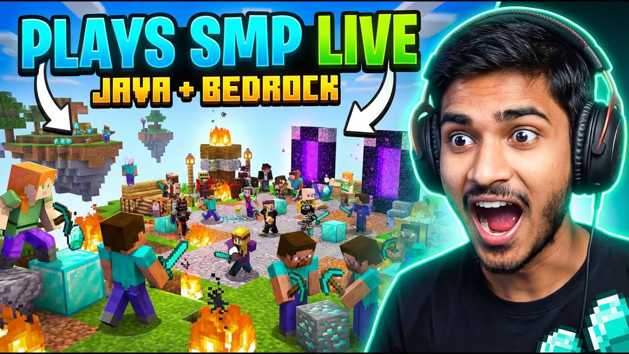 🔴 LIVE Minecraft 😱 || Plays SMP || Java + Pocket || 40 Likes and I will eat 🌶️💀