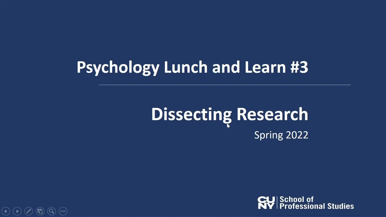 Lunch & Learn: Dissecting a Research Article | Psychology | CUNY SPS Events