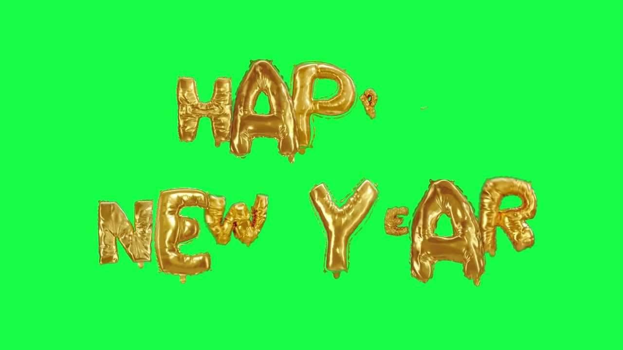 Happy New Year Text Animation | Green Screen | Free 4K Footage