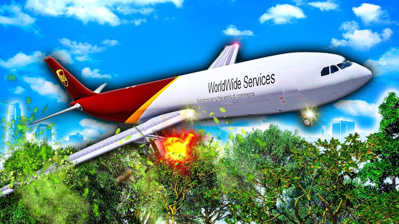 UPS Plane CRASHES in GTA 5 After Flying Too Low!