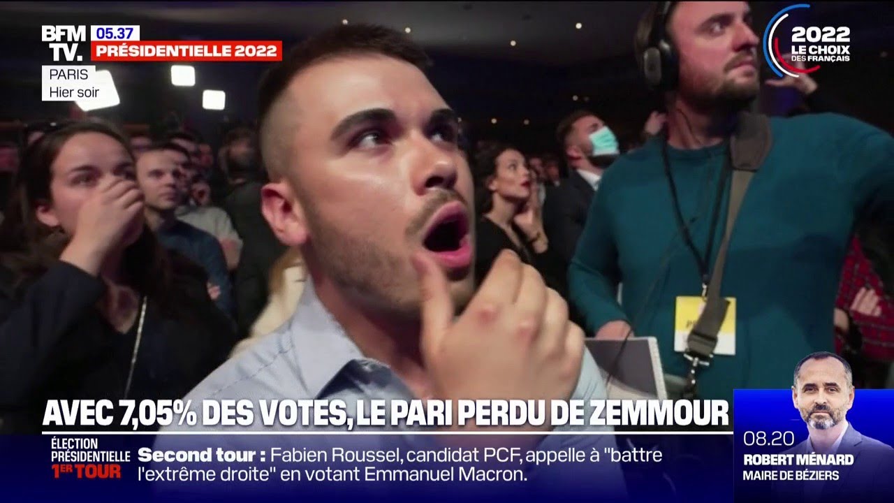 Présidentielle: la stupéfaction du camp Zemmour, proche des 7% au premier tour