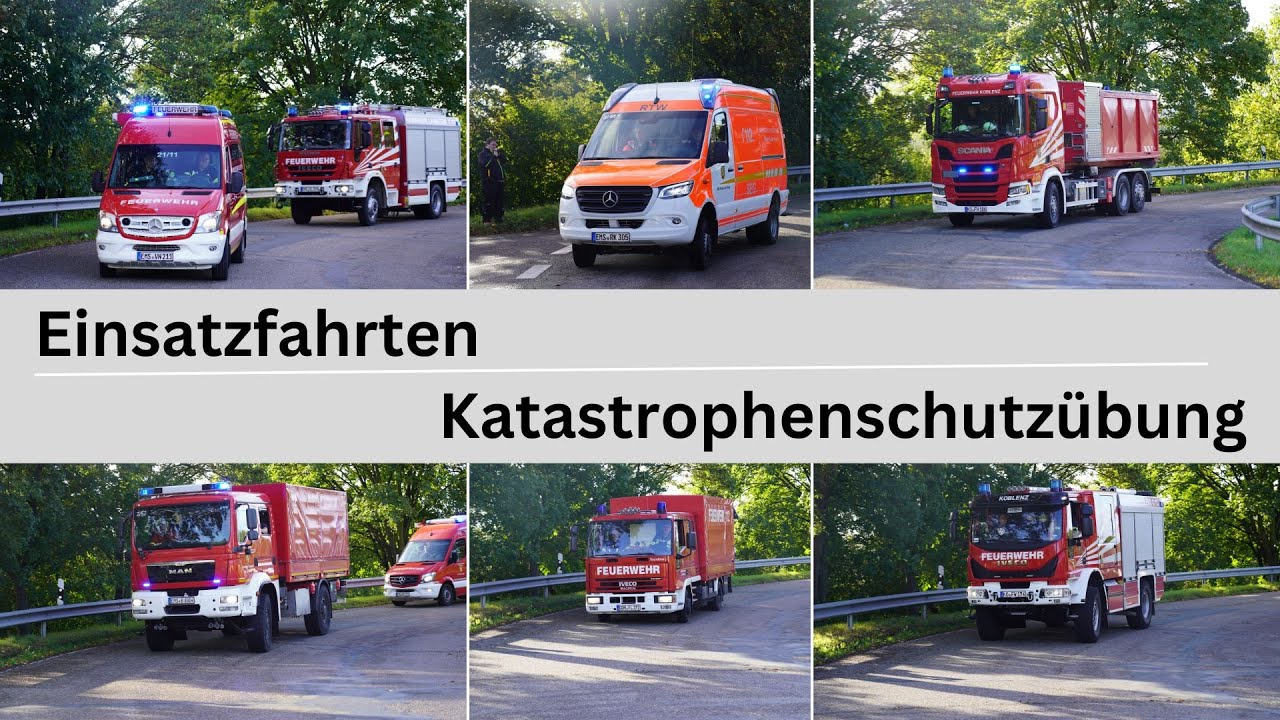 [Katastrophenschutzübung] Einsatzfahrten zur Großübung in Lahnstein | Einsatzfahrten Bad Ems