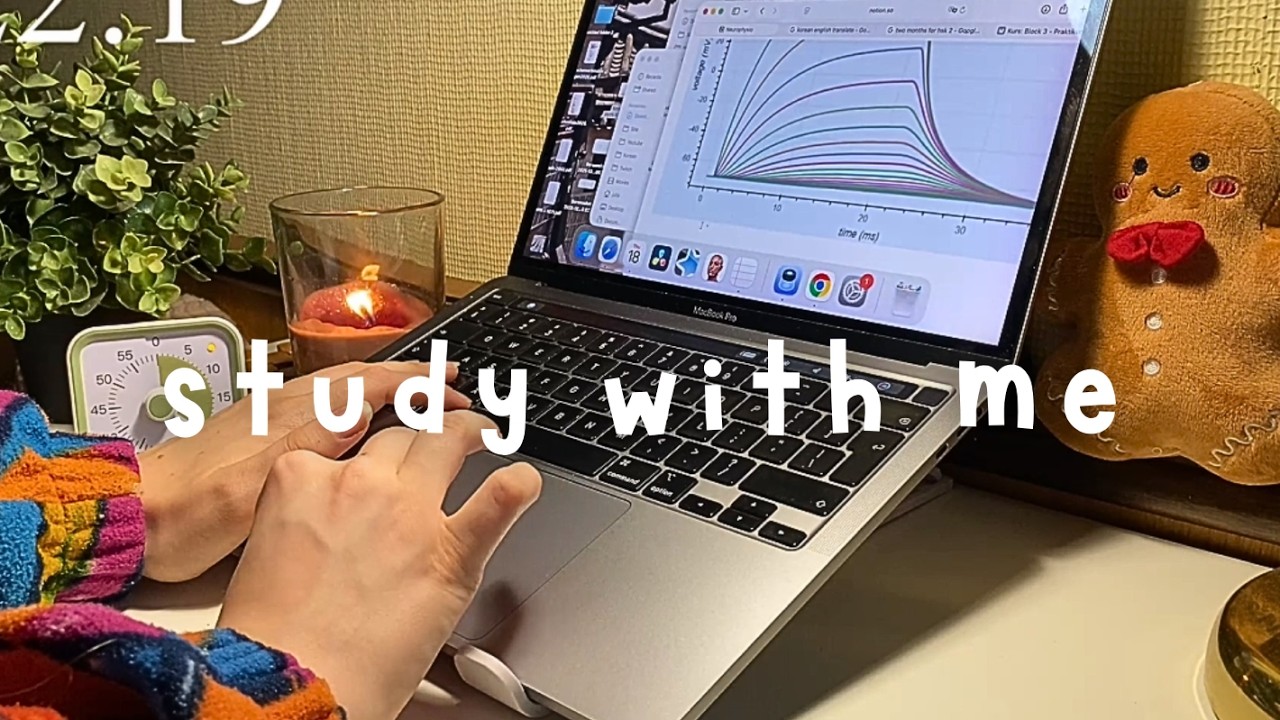 3-HOUR 🌿•₊ study with me + pomodoro 50/10 ☕️｡⋆ real sounds, ASMR (physio practice)