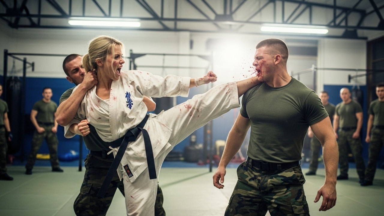 “Dare To Fight?” Black-Belt Marines Challenged Her — Then Realised the Navy SEAL Was a Karate Master