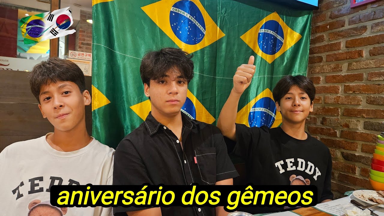 ANIVERSÁRIO DOS Gêmeos, CHURRASCARIA BRASILEIRA, COREIA
