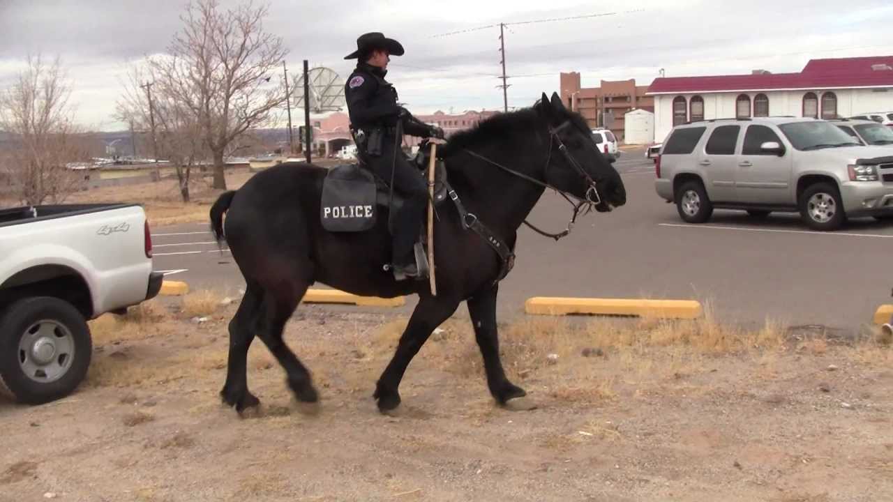 Albuquerque Police Department APD Mounted Unit Rides In Kirtland Neighborhood Parade