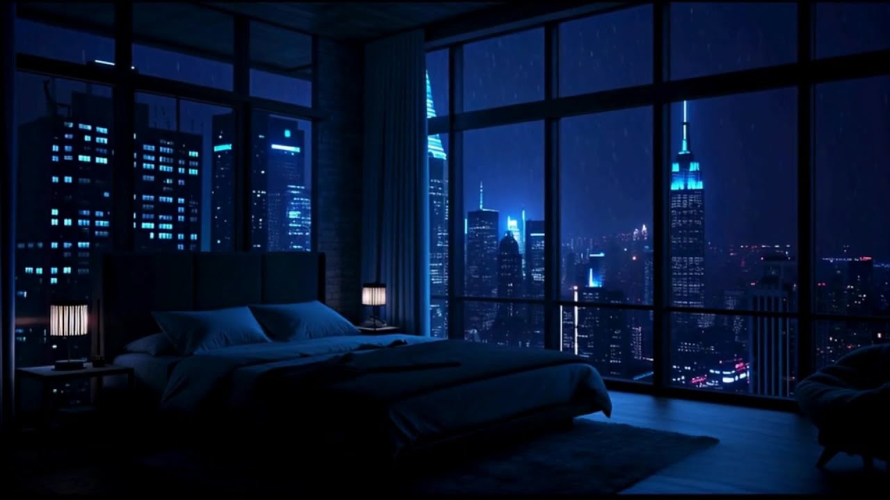 12 Hours of City Rain in a Dark Room 🌧️ Rain Sounds for Deep Sleep (No Light)