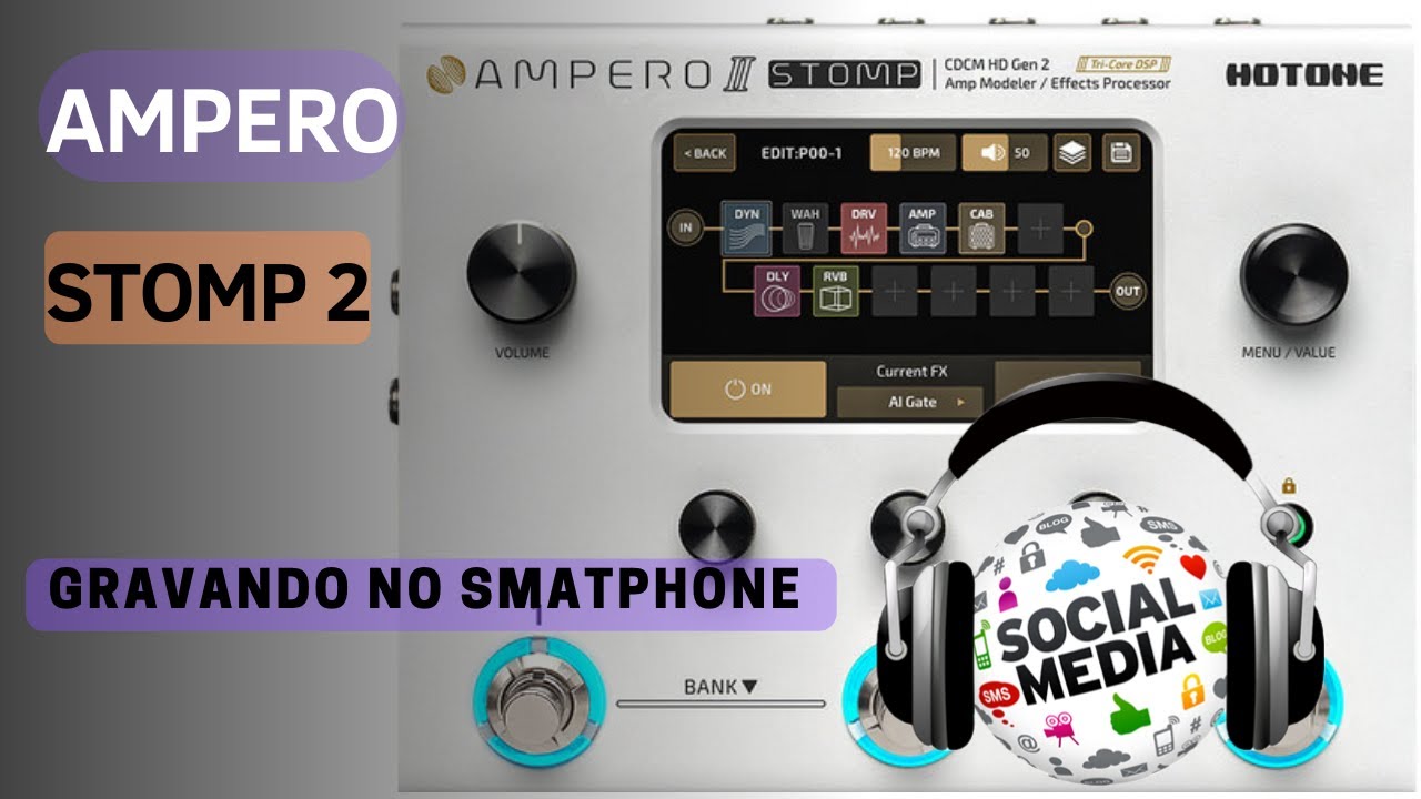 AMPERO STOMP II GRAVANDO DIRETO NO SMARTPHONE