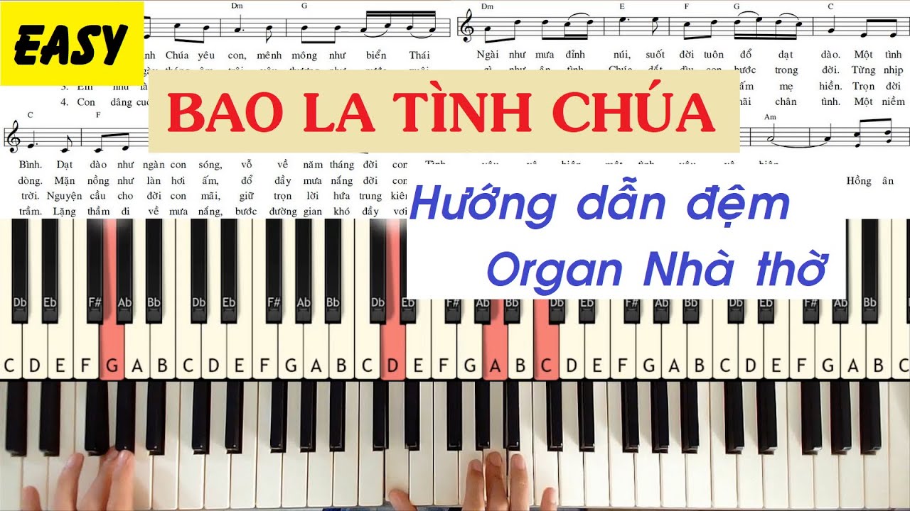 BAO LA TÌNH CHÚA | Hướng dẫn đệm Organ Nhà thờ [ EASY ]