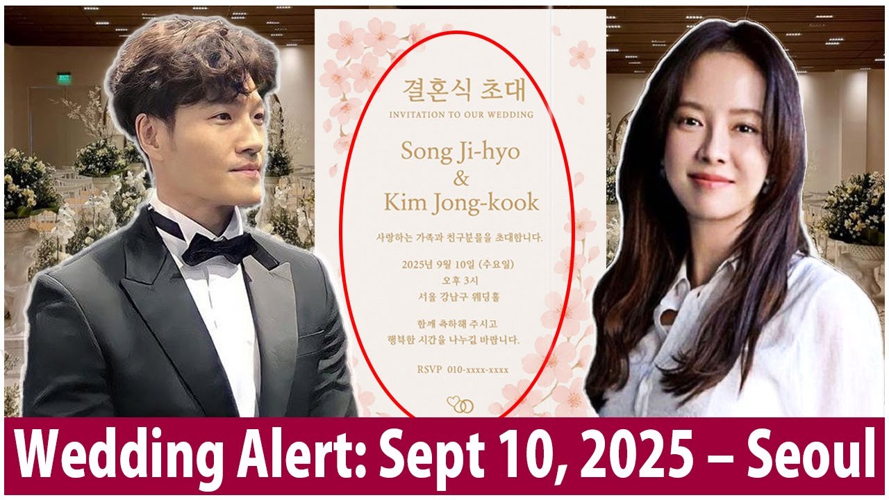 Song Ji-hyo & Kim Jong-kook to wed in Seoul on Sept 10, 2025, joined by top A-list stars.