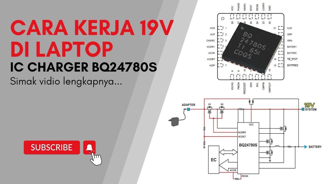 Cara Kerja Tegangan 19V pada Motherboard Laptop | IC Charger BQ24780S