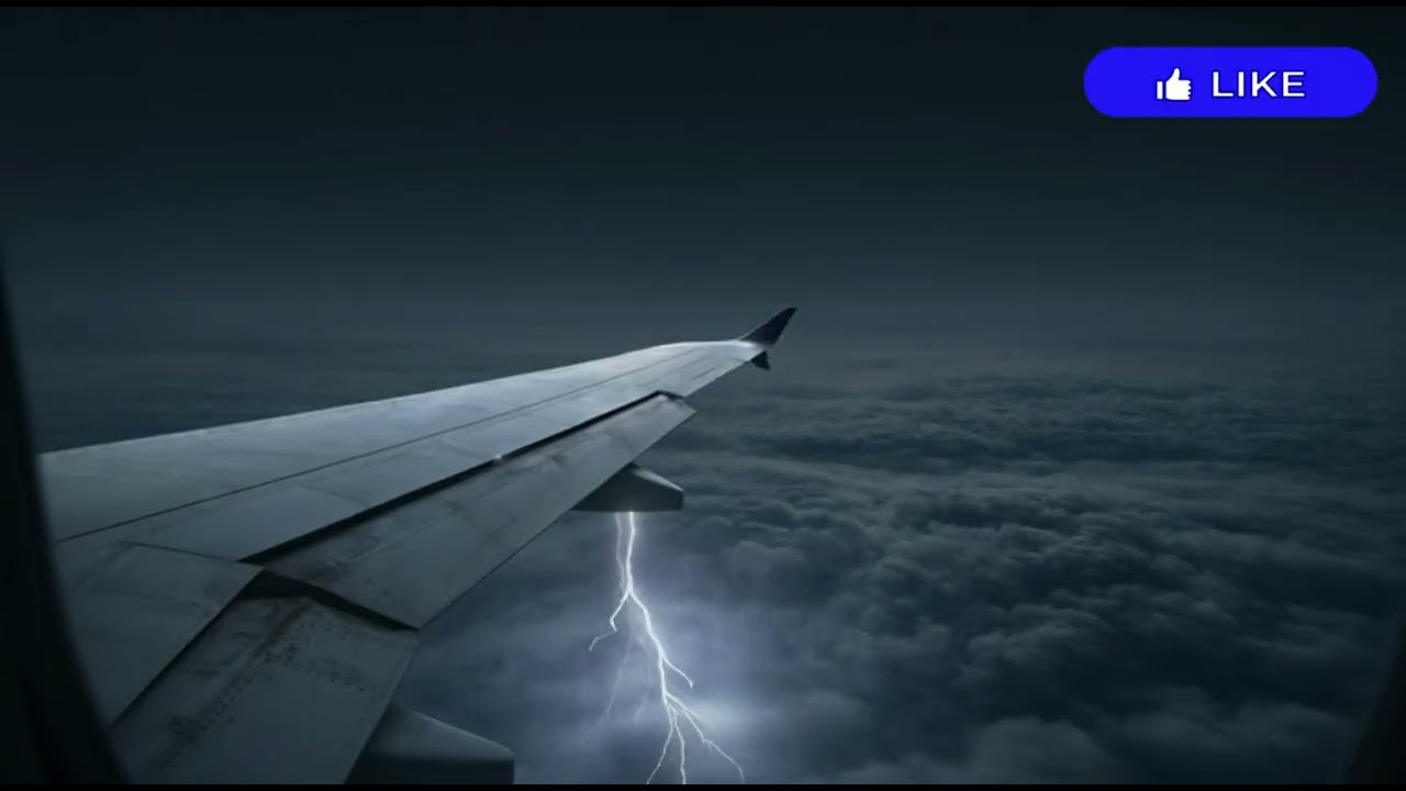 Flying Above a Thunderstorm at Night ✈️ Airplane Engine Sounds for Deep Sleep