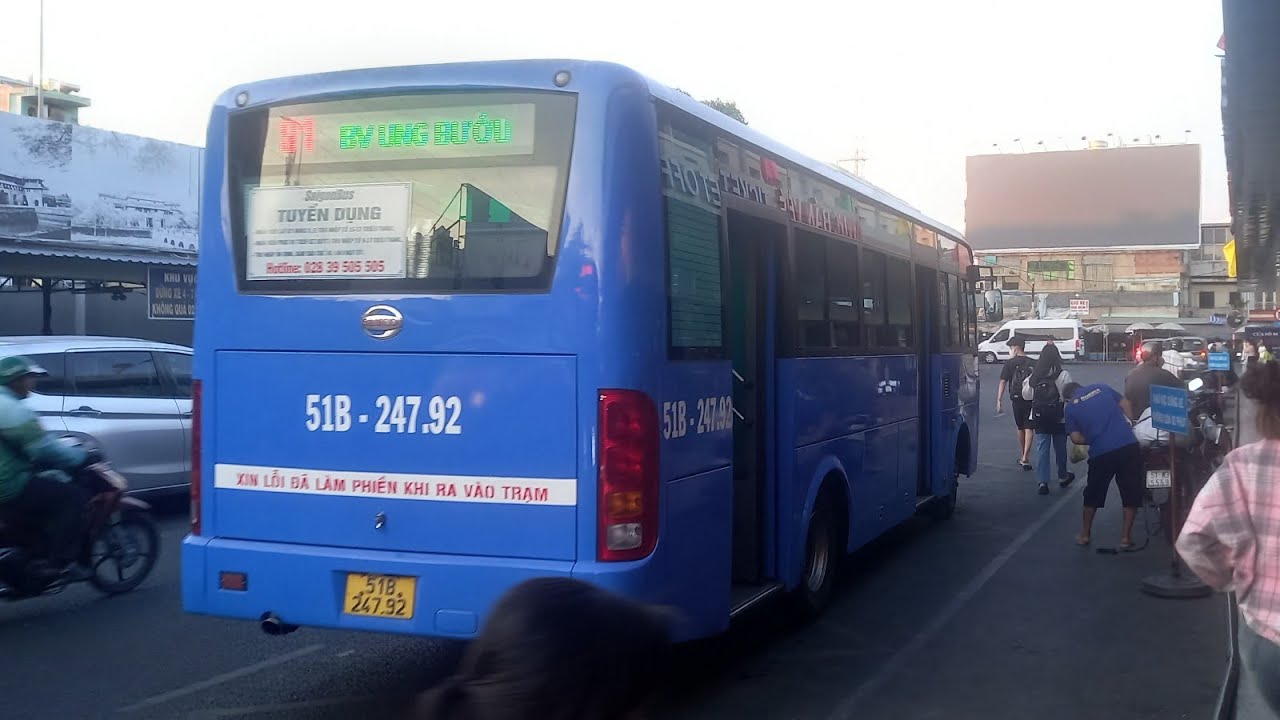 Màu xanh dương - Full hành trình lượt về xe buýt 91 rời Chợ NS Thủ Đức về Bến xe Miền Tây
