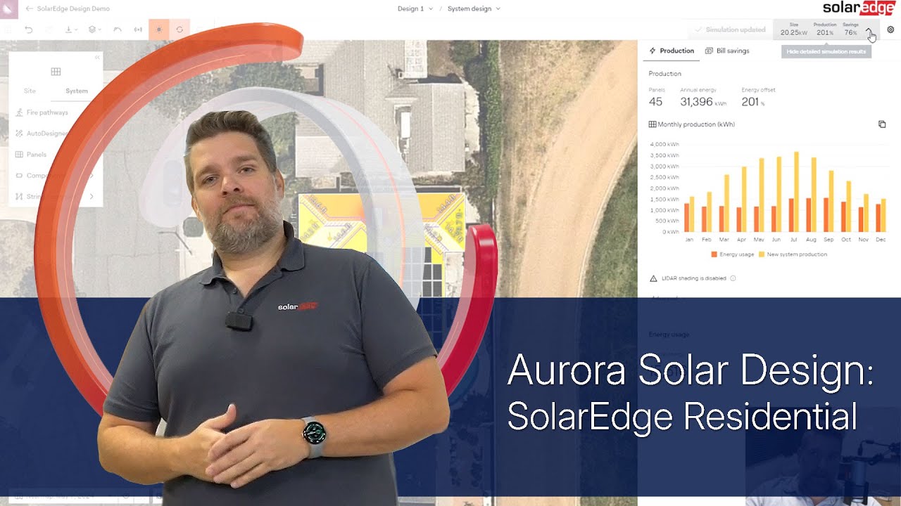 Aurora Solar — сессия проектирования жилых зданий SolarEdge