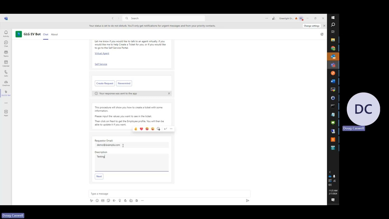EasyVista Chatbot Demo - How to Create a Ticket