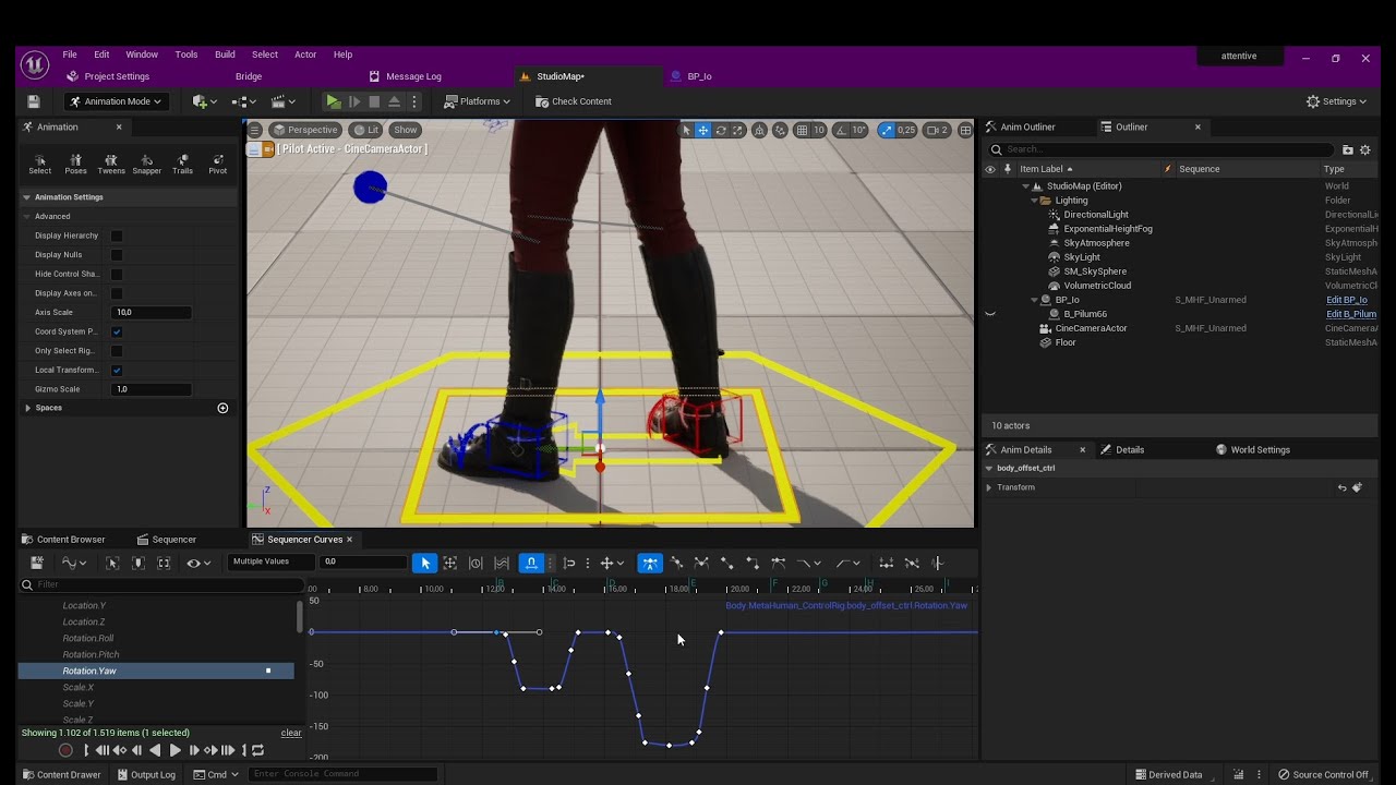 UE5 Animations - Chapter XII -  Add root motion to control rig for distance matching in Sequencer