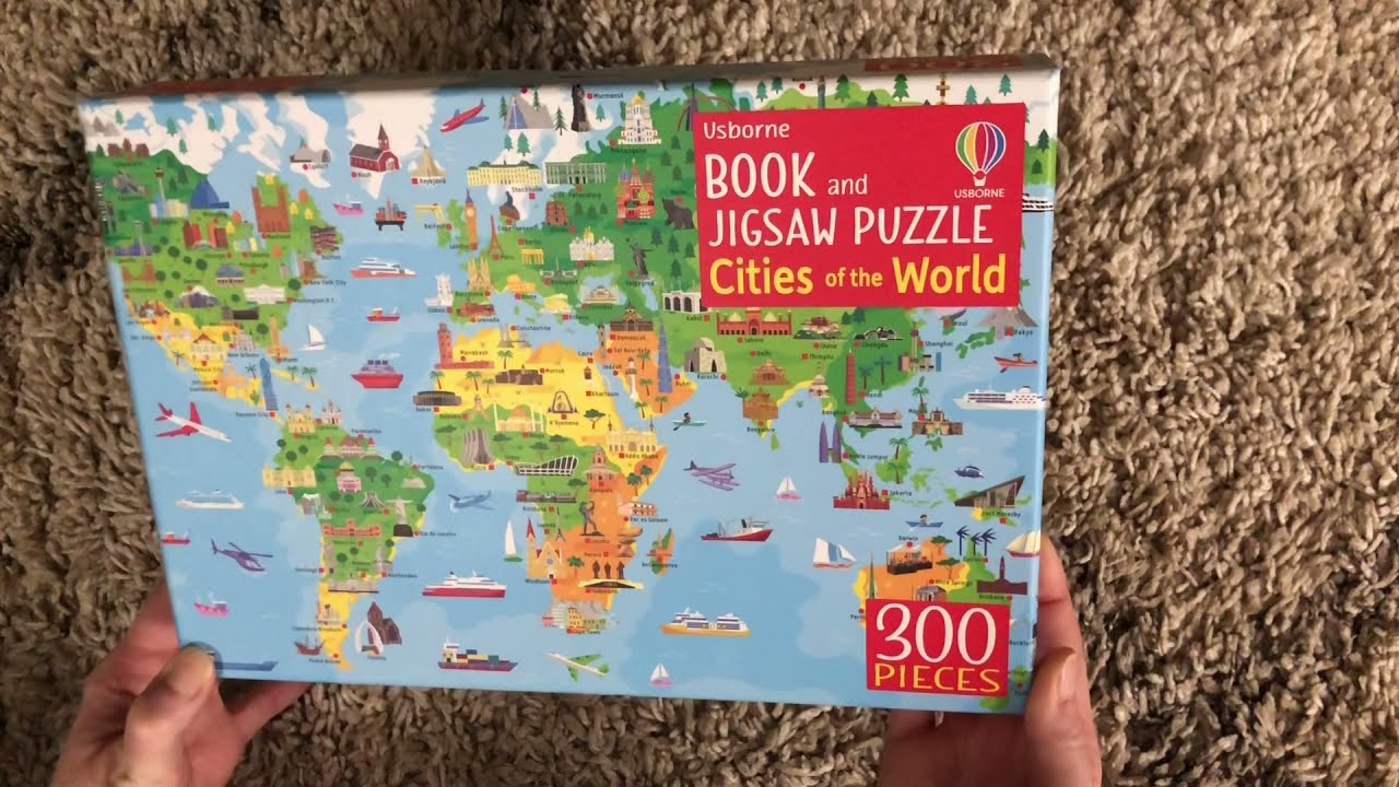 Usborne Books & More Cities of the World Book & Jigsaw Puzzle