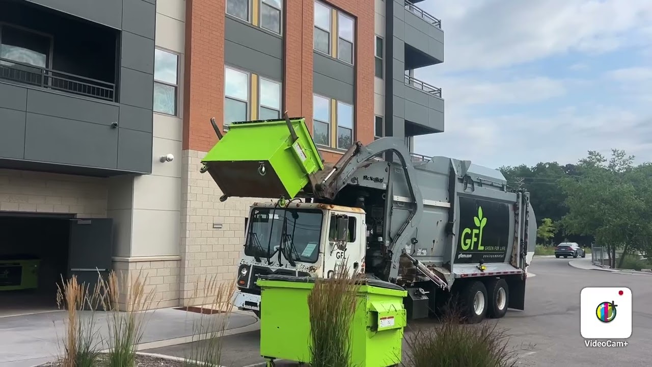 GFL Ex Advanced CNG Mack McNeilus front loader on commercial recycling