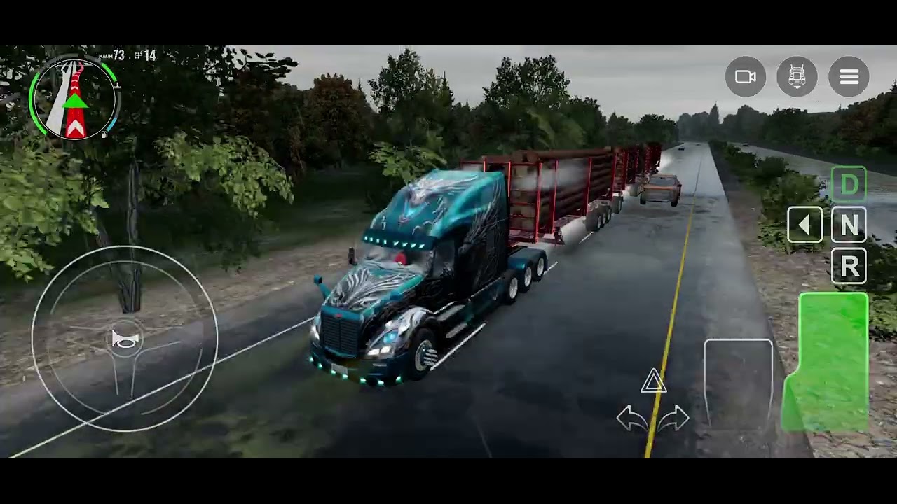 Gemeplay truck simulador big rígs  con lluvia 