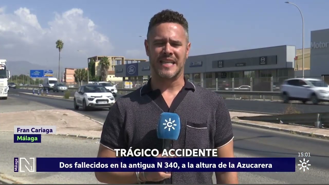 251009 #PolicíaLocalMálaga 🚔 Accidente Mortal en N 340; motorista y peatón 📺CSN1 Málaga