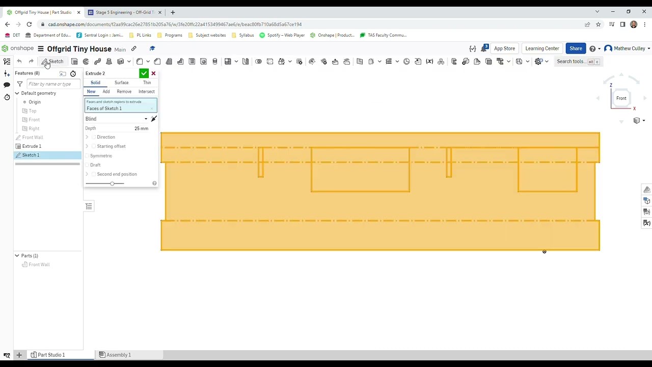 Tiny House Onshape Tutorial 2 - (Back Wall)